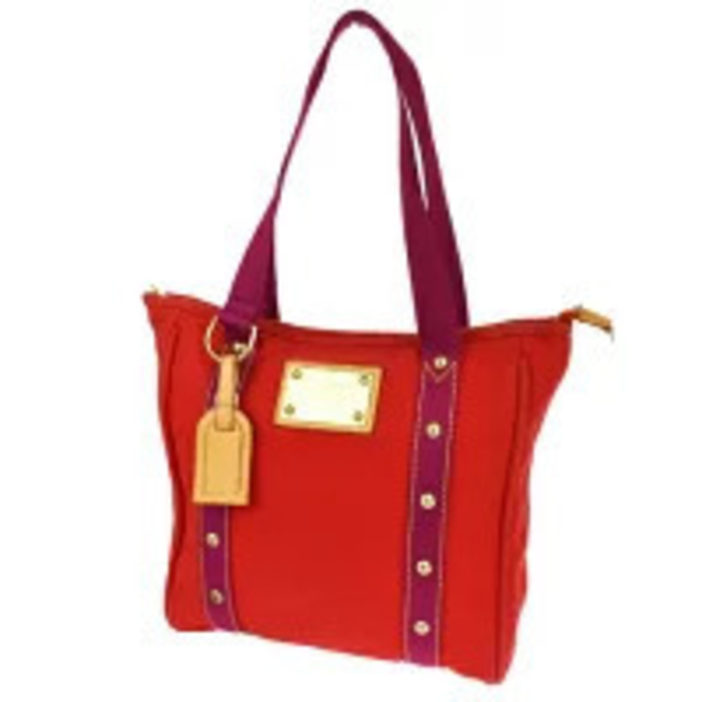 Louis Vuitton Cabas Tote Bag Shoulder Antigua Canvas Leather